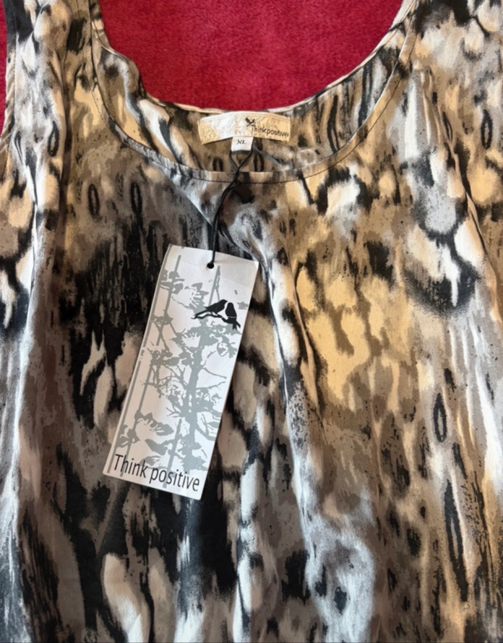 Vestido Think Positive animal print leopardo robe dress jurk XL BNWT – photo 3